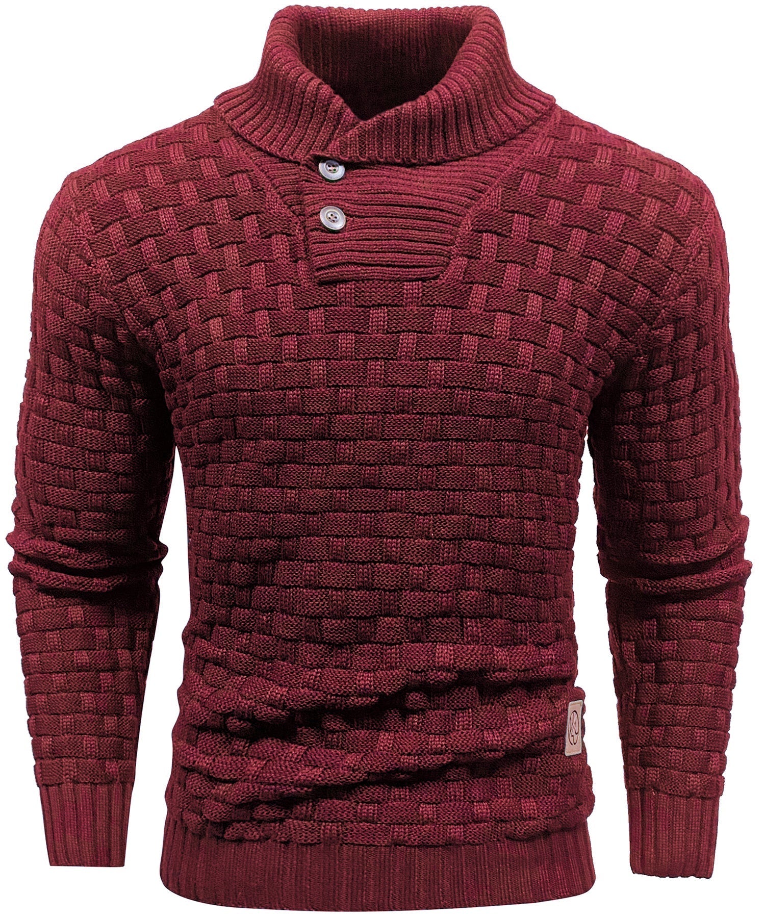 Herre Sweater Pullover med Høj Krave og Knaplukning