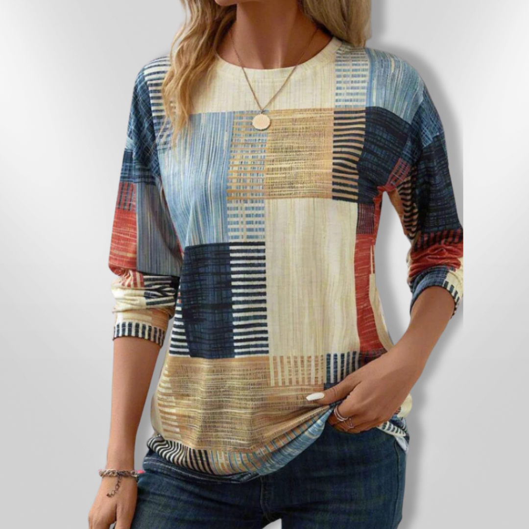 T-shirt til kvinder i moderne geometrisk design