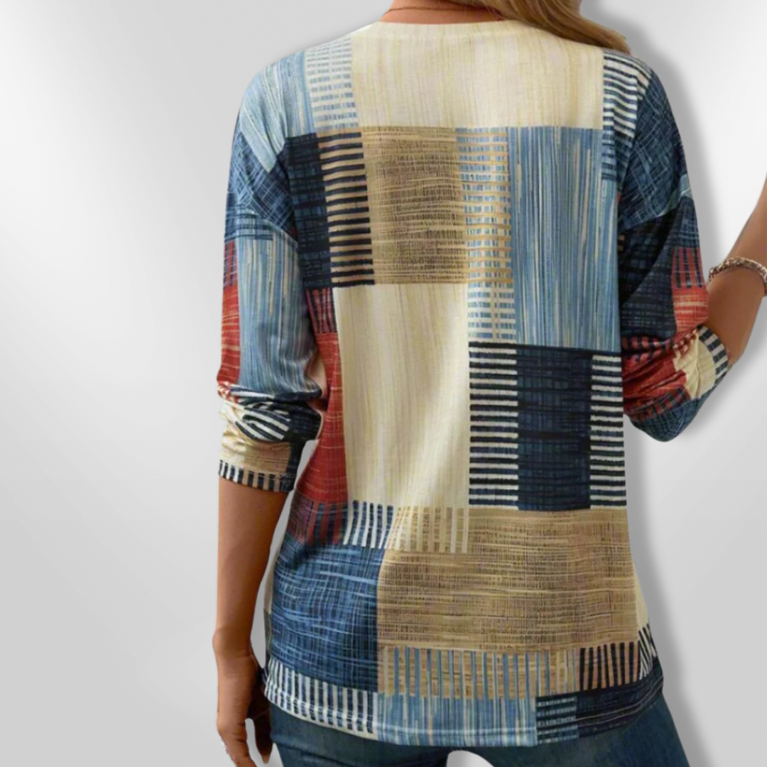 T-shirt til kvinder i moderne geometrisk design