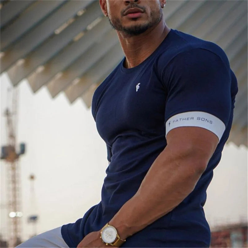 Herre T-shirt med Korte Ærmer Muscle Fit