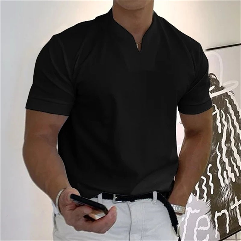 Herre T Shirt V-Hals Sporty Casual