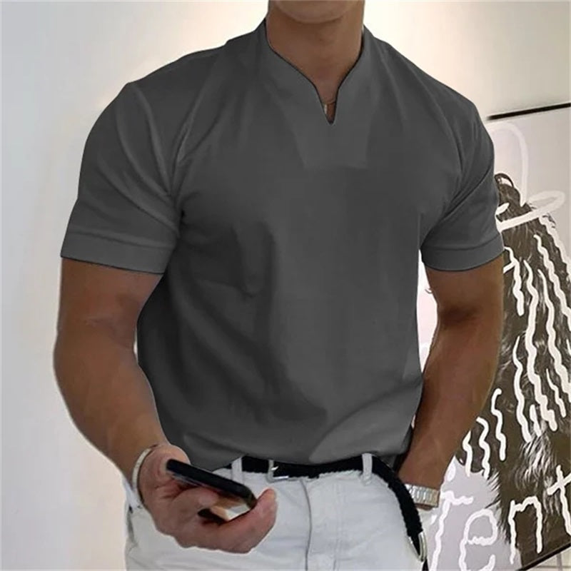 Herre T Shirt V-Hals Sporty Casual