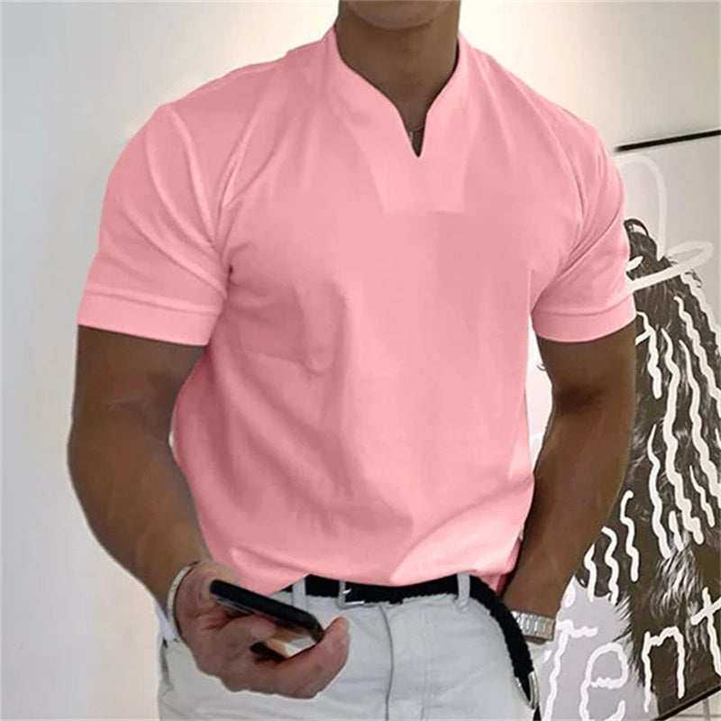 Herre T Shirt V-Hals Sporty Casual