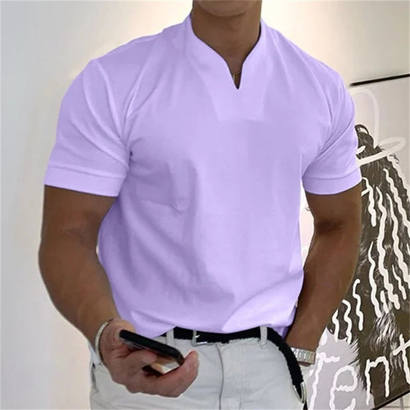 Herre T Shirt V-Hals Sporty Casual