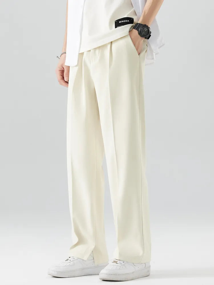 Herre Trousers Straight Leg Blød Åndbar Stof