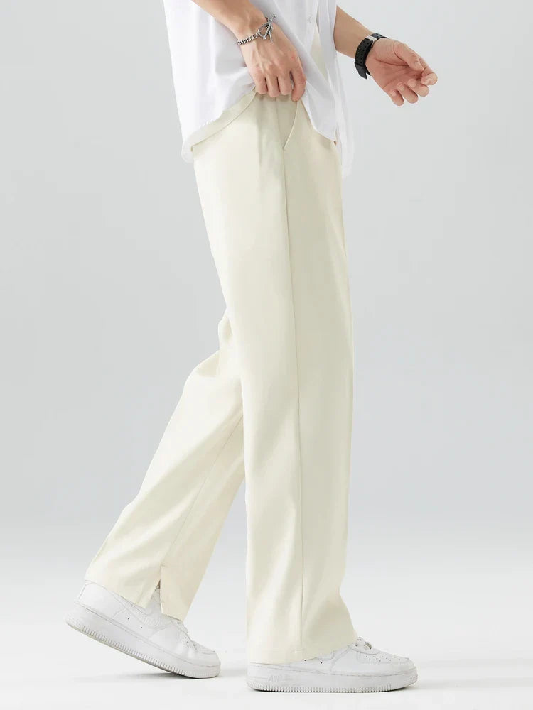 Herre Trousers Straight Leg Blød Åndbar Stof