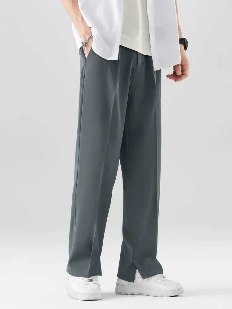 Herre Trousers Straight Leg Blød Åndbar Stof