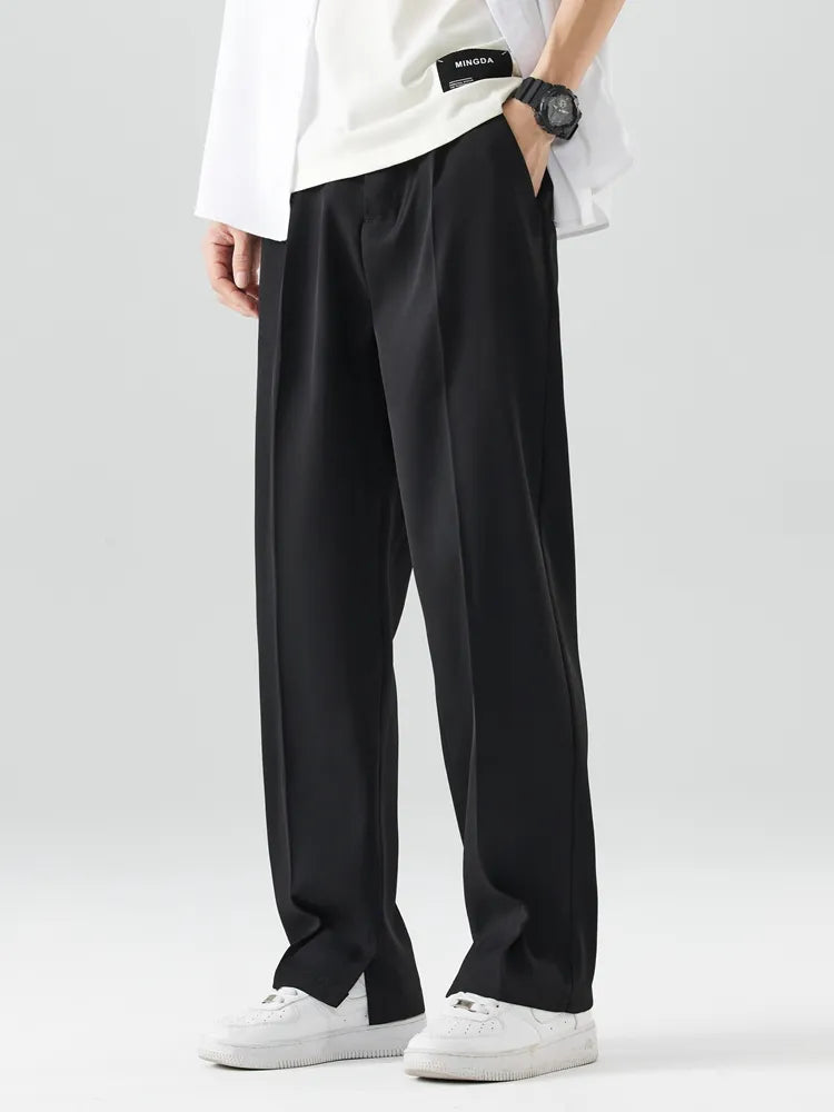Herre Trousers Straight Leg Blød Åndbar Stof