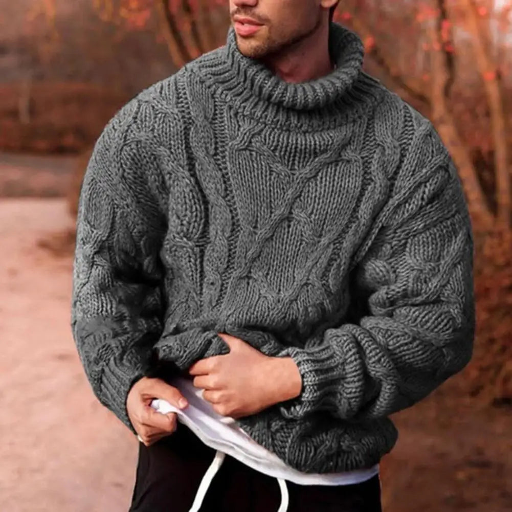 Herre Turtleneck Jumper Flätet Design