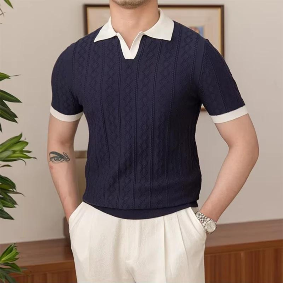 Herre V-hals Polo T-shirt Afslappet Stil