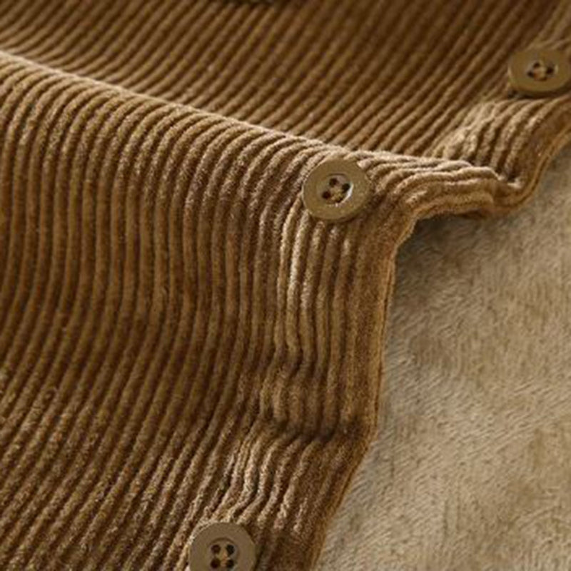 Herre Veste i Velour Cord med Varm Foder