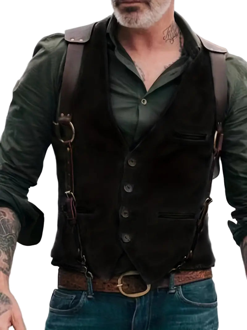 Herre Vintage V-hals Vendbar Vest