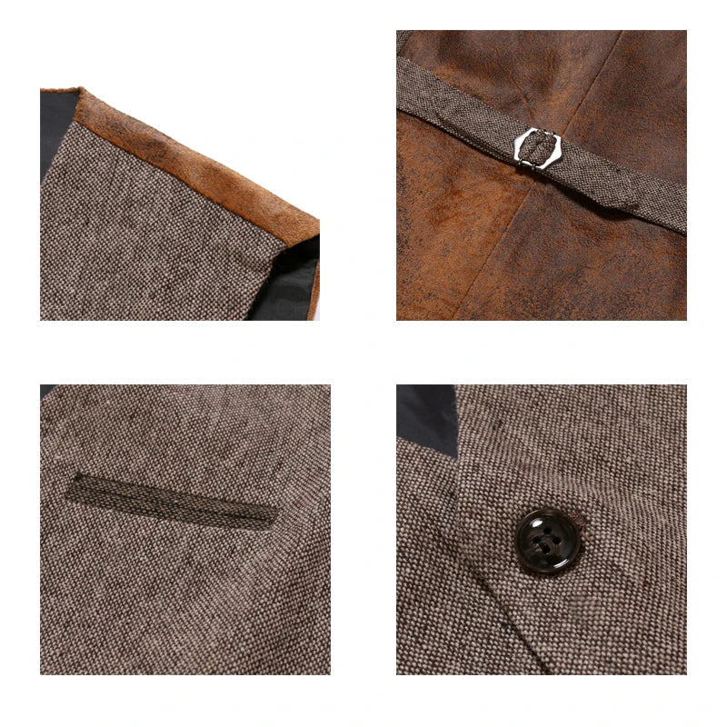 Herre Vintage V-hals Vendbar Vest