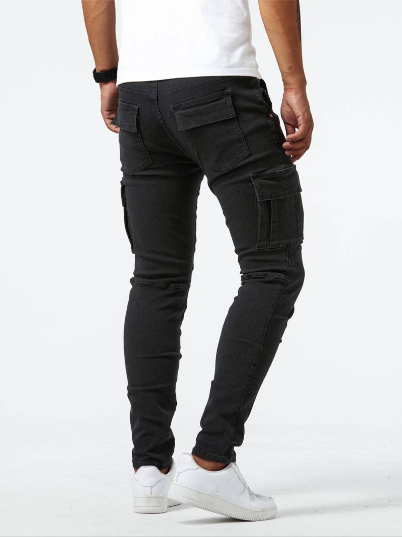 Herrebukser Cargo Jeans Tilpasset Fit Denim