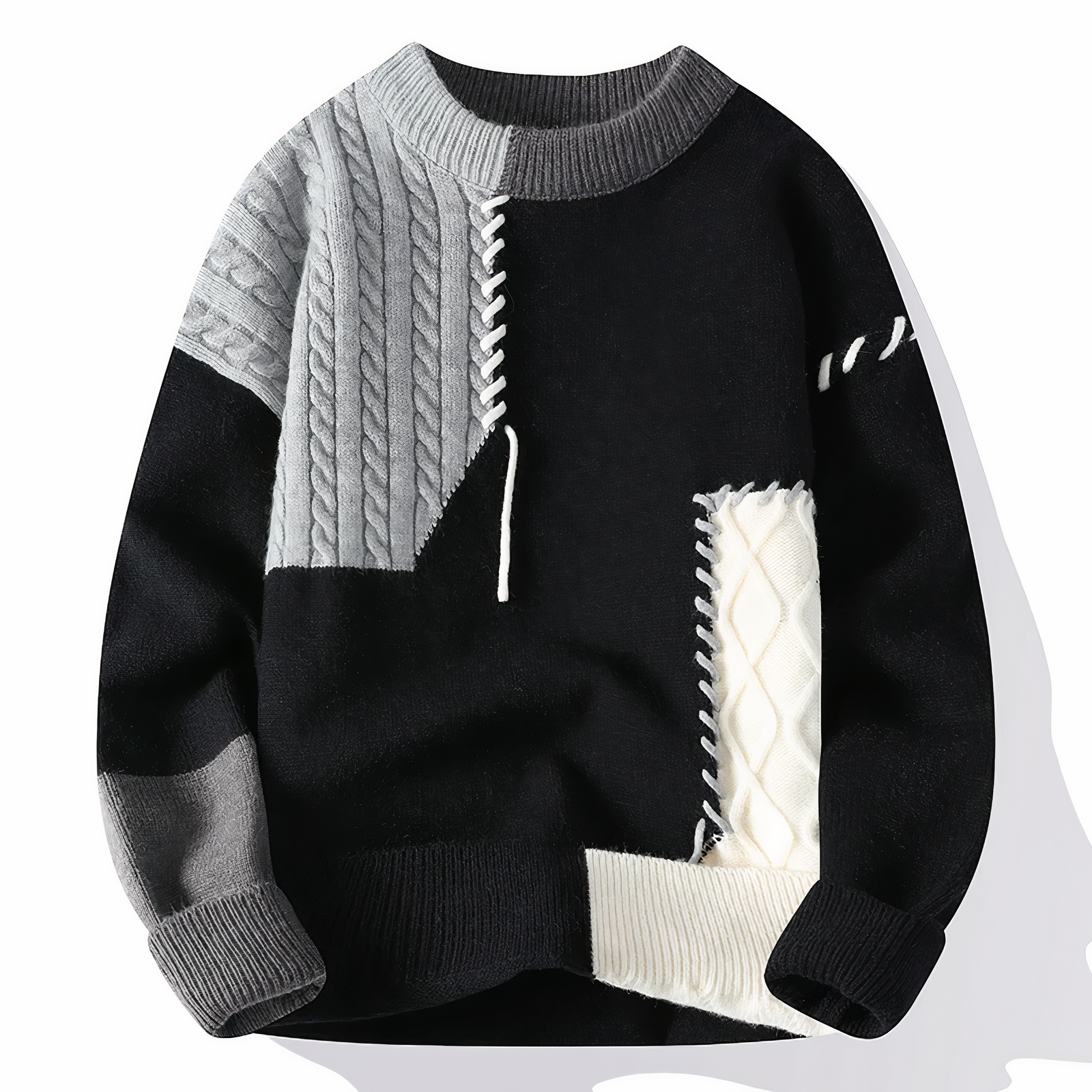 Herresweater Patchwork Stil
