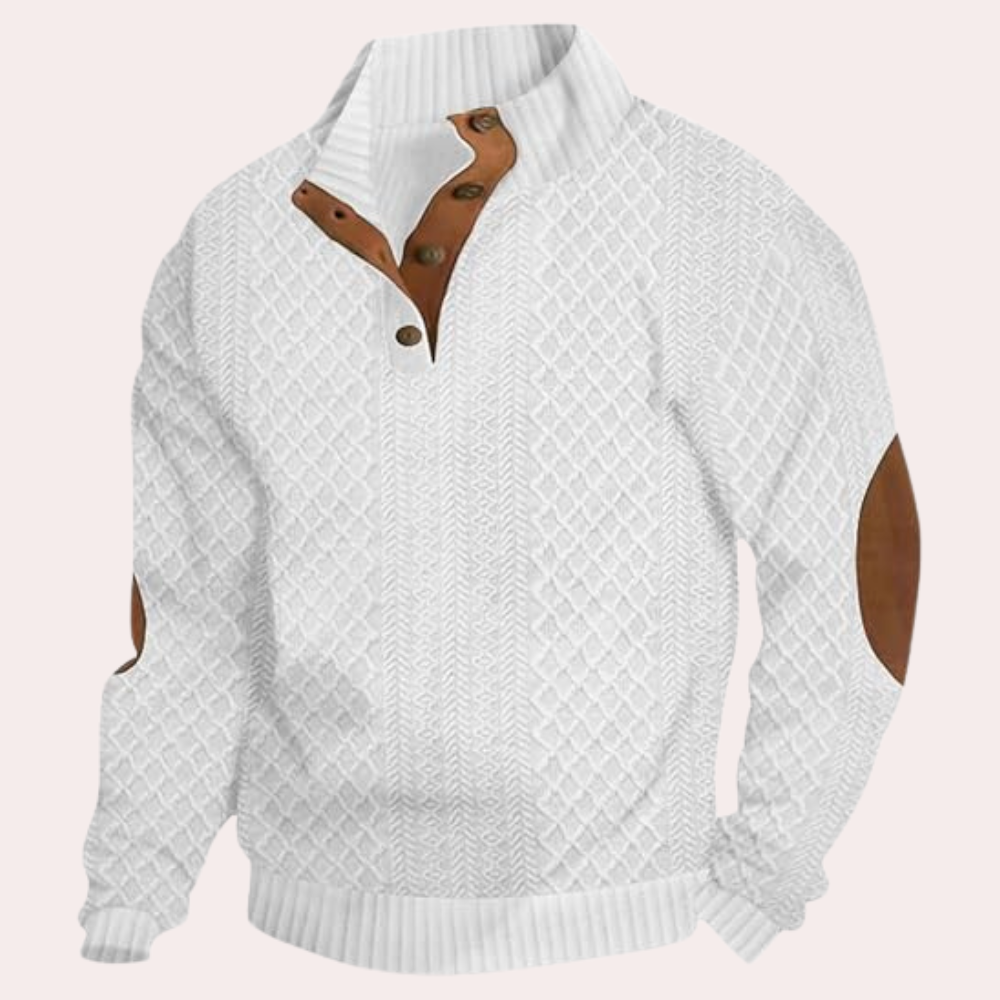 Herresweater med Kraveknapper Trendy