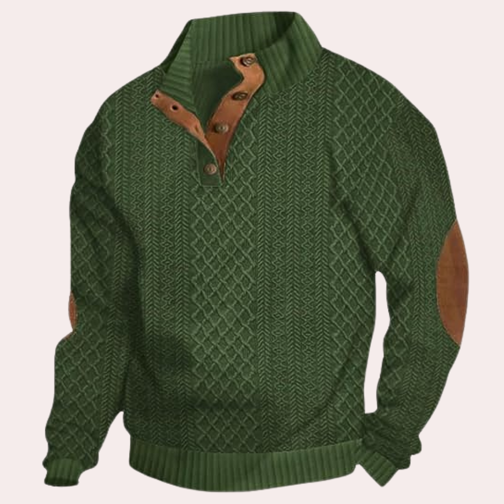 Herresweater med Kraveknapper Trendy