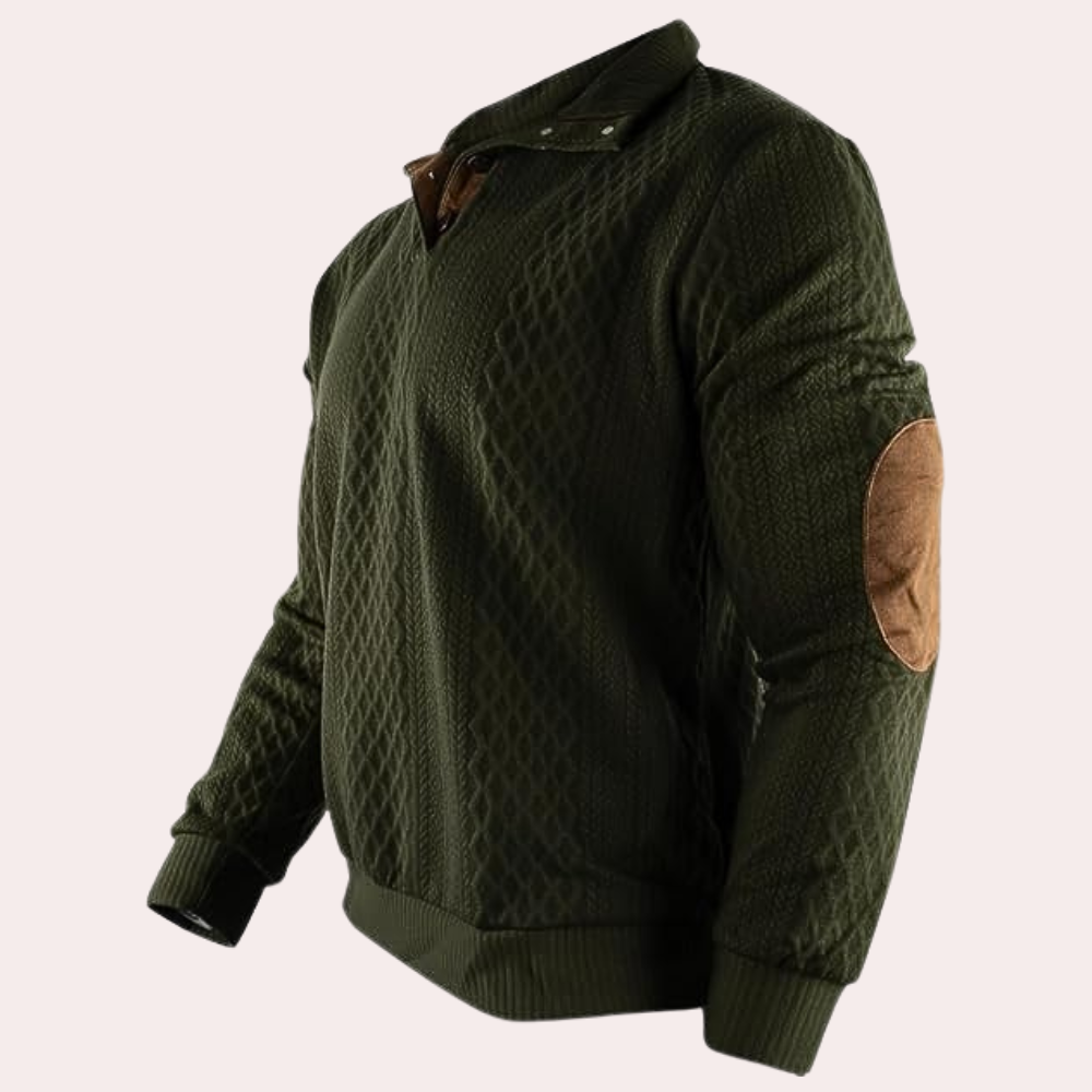 Herresweater med Kraveknapper Trendy