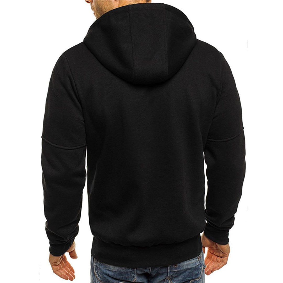 Herresweater med lynlås og hætte