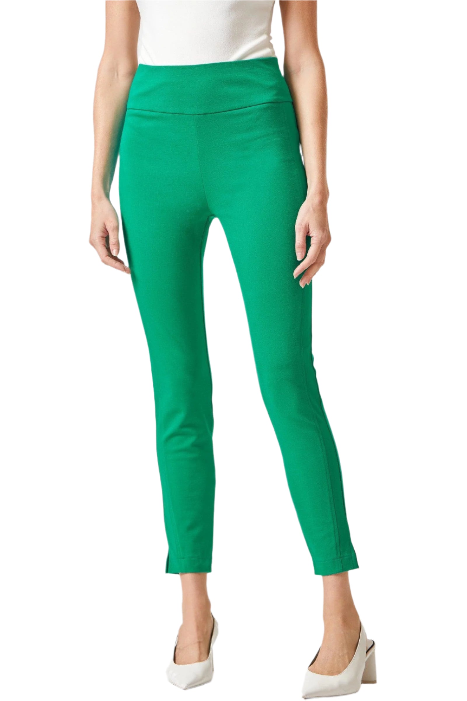 Høj Talje Bukser Kvinders Slim Fit Ponte Knit