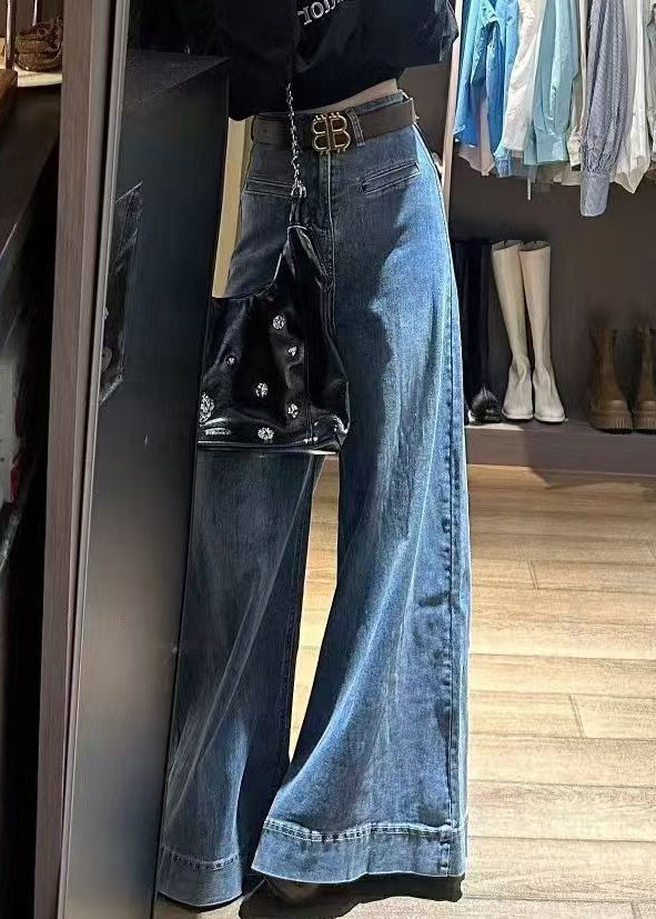 Højtaljede Bukser Kvinder med Brede Ben Trendy Stil