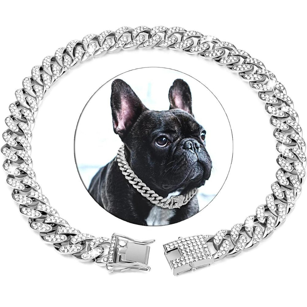 Hundehalsbånd Med Zirconia-Diamanter Til Hunde, Justerbart Design, Stilet Tilbehør