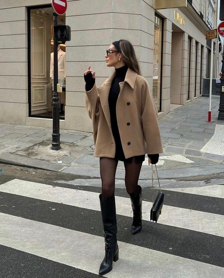 Lainey Kvinders Frakke – Elegant & Komfortabel Oversized Uldfrakke til Vinter
