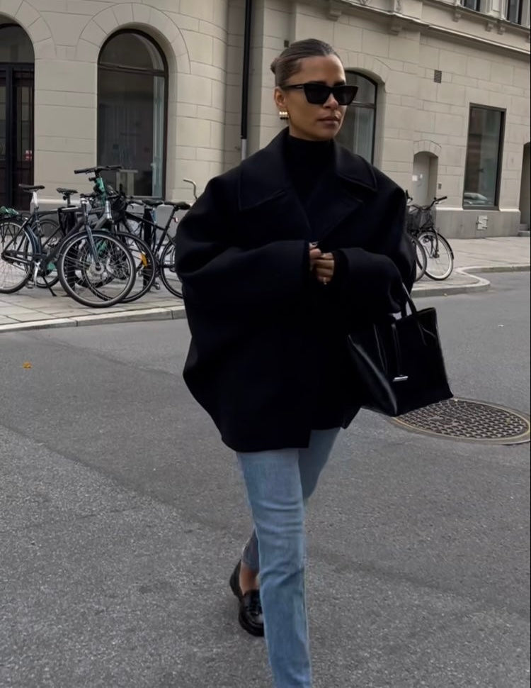 Amélie Kvinde Oversize Frakke – Elegant Blød & Trendy Uldfrakke til Vinter