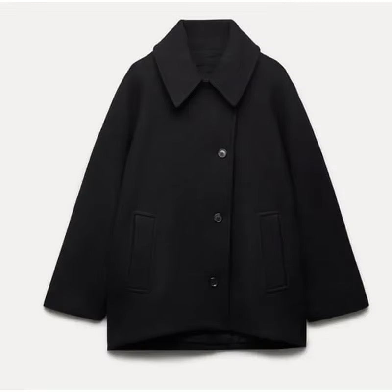 Lainey Kvinders Frakke – Elegant & Komfortabel Oversized Uldfrakke til Vinter
