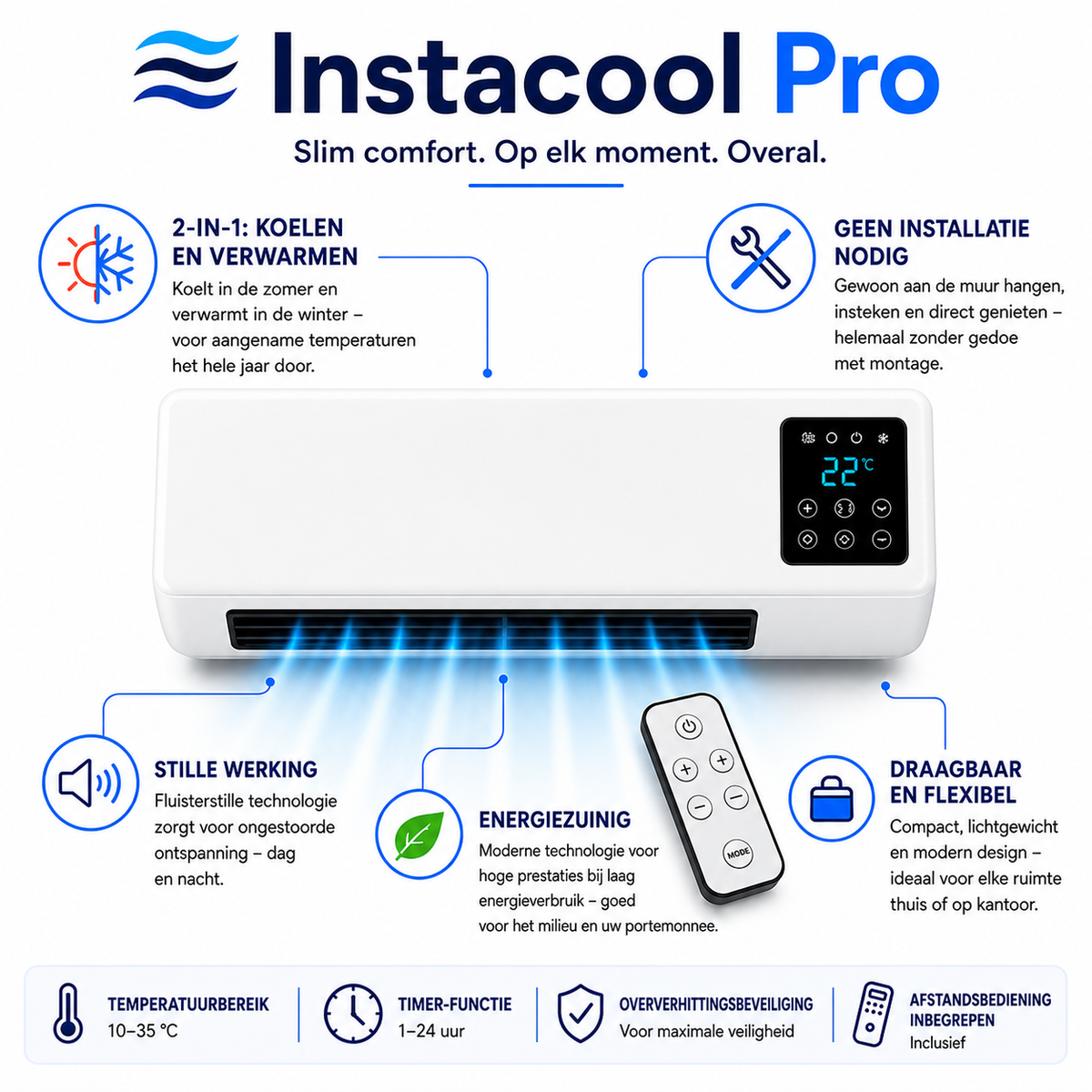 Portable Air Conditioner & Heater 2-in-1 – No Installation, up to 51 m²