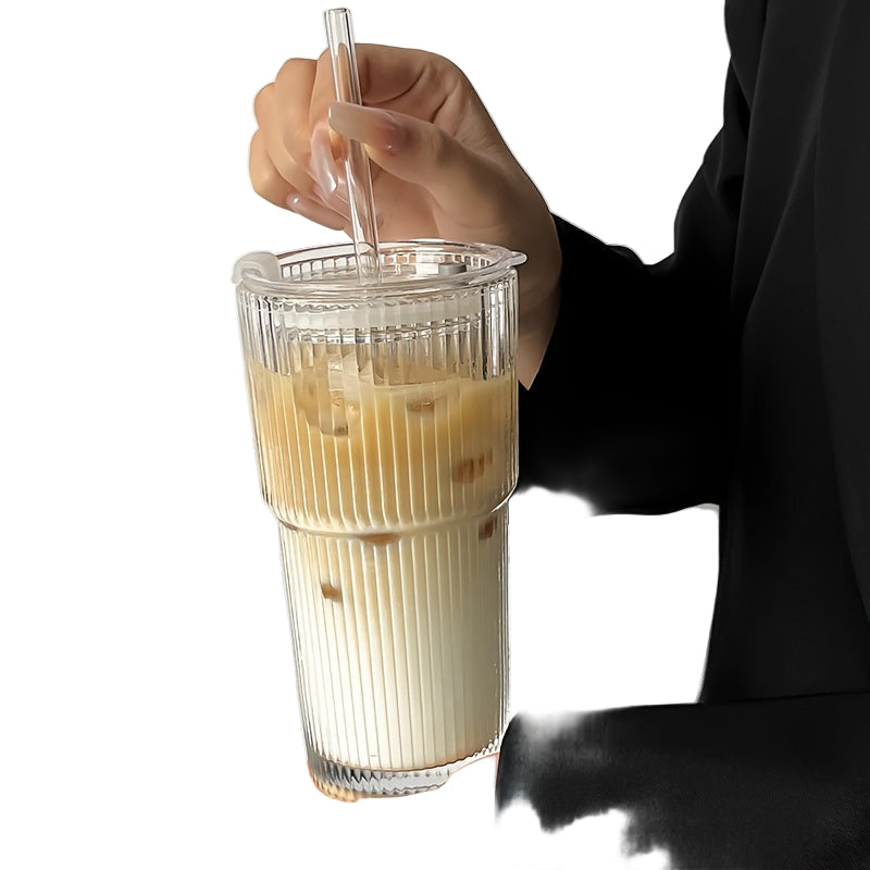 Isoleret Kaffekrus Med Låg Og Halm Til Varme Og Kolde Drikke