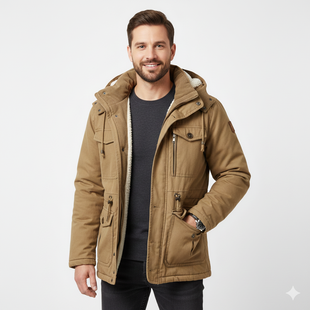 Ivan Winter Parka til Mænd – Militærstil Hættetrøje med Store Lommer