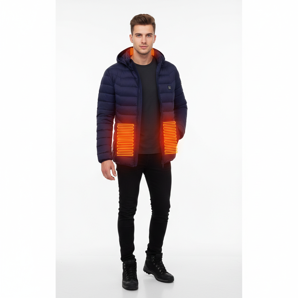 Axel Herre Vinter Varmejakke – Vandtæt Softshell med Hætte & Indbygget Varme