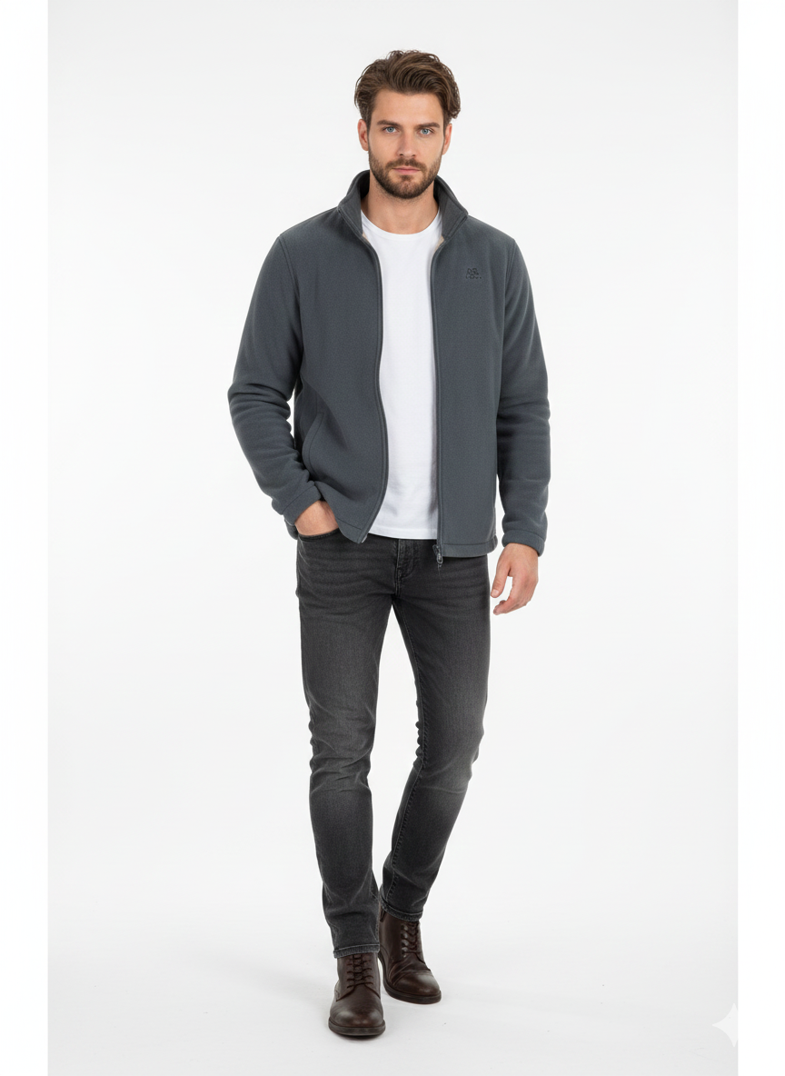 Alvin Unisex Fleecejakke med Sherpa-for – Varm, Komfortabel & Til Daglig Brug