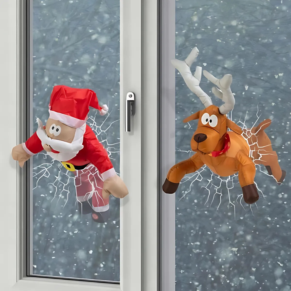WindowFest | Julevinduesdekoration Santa Rensdyr Festdekoration