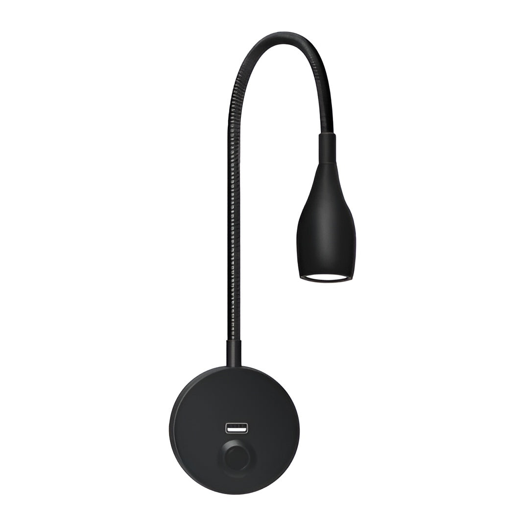Justerbar LED Læselampe til Bog med USB-Opladningsport og Fleksibel Hals