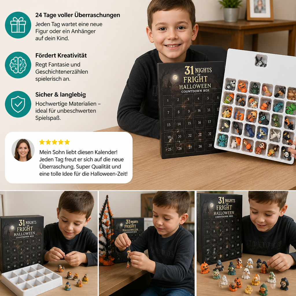 Halloween Adventskalender – Skrämmande Mini-Figurer & Hängare