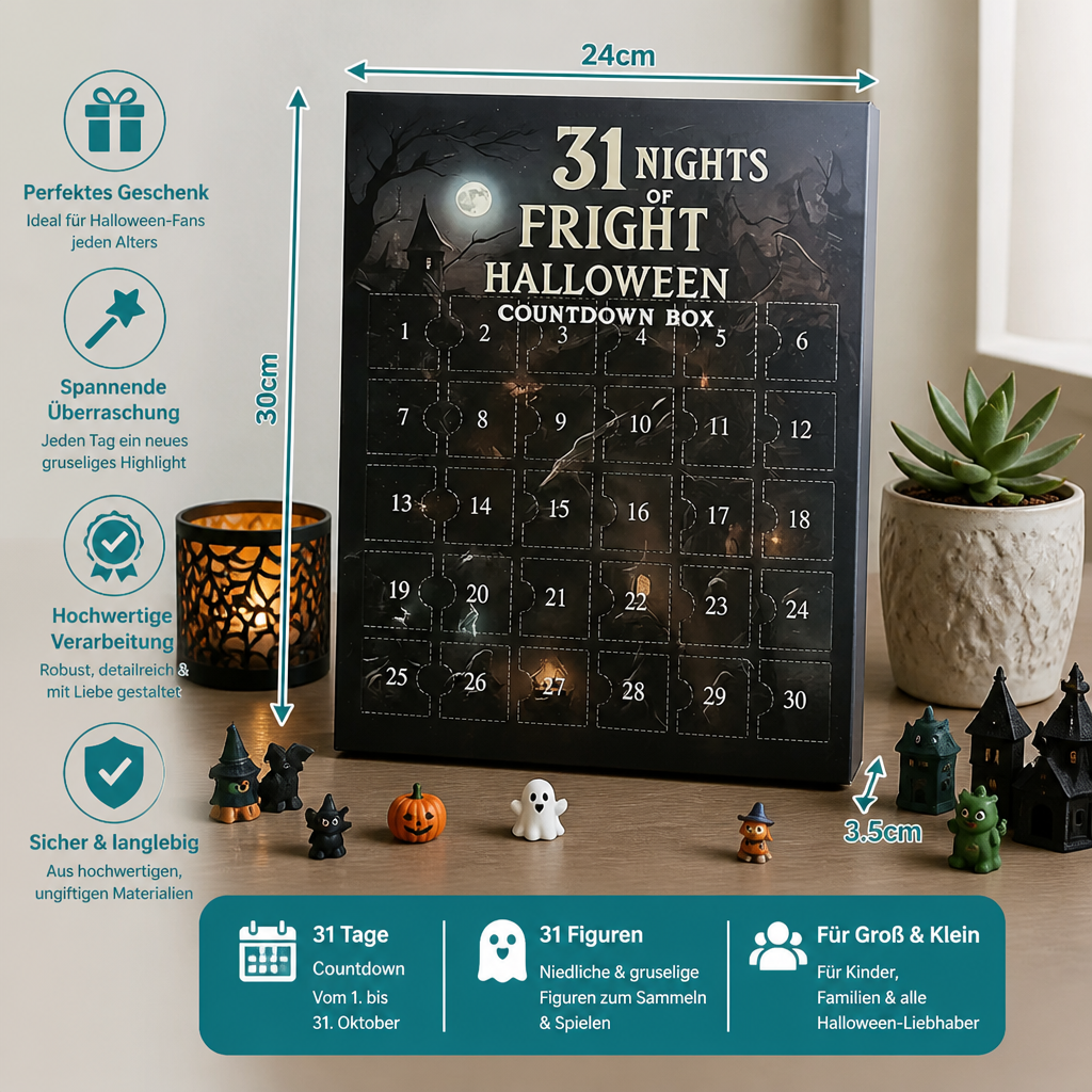 Halloween Adventskalender – Skrämmande Mini-Figurer & Hängare