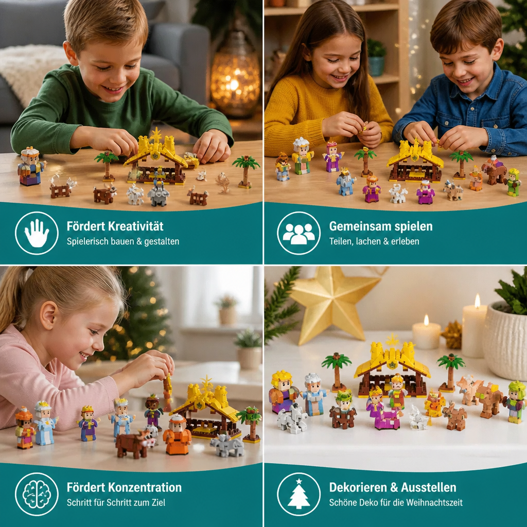 Julkrubba Byggstenar Adventskalender – 24 Dagar Fyllda med Julfigurer
