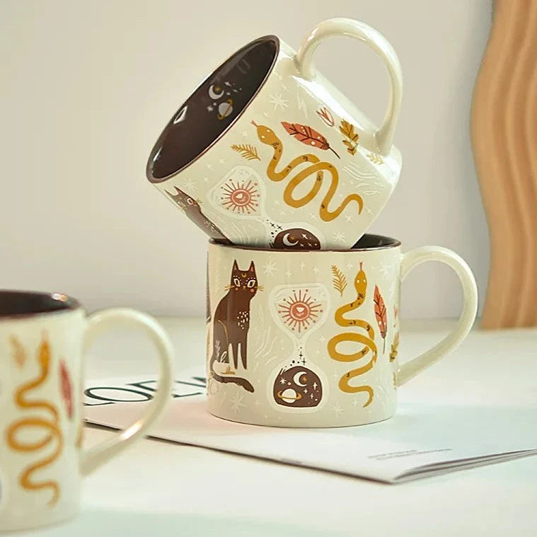 Kaffekrus Med Hank Fantasifuldt Design 450 ml
