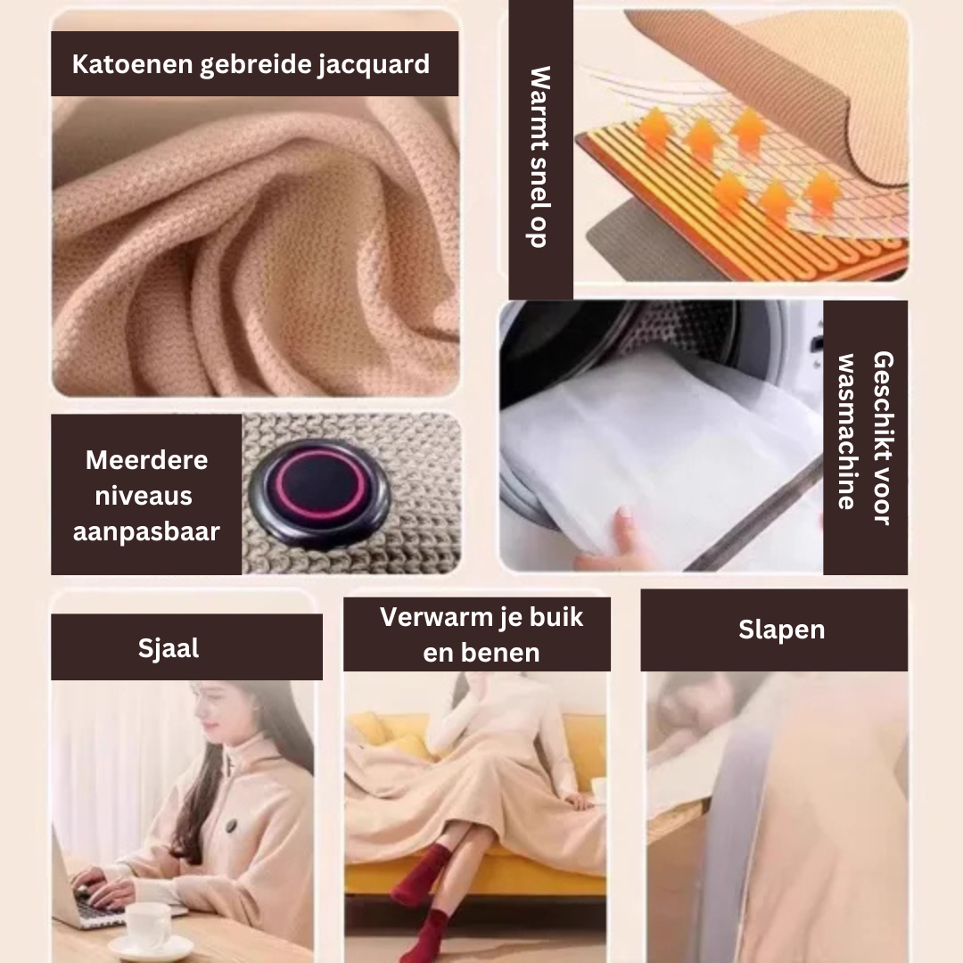 CozyHeat Bærbar Varme tæppe | Øjeblikkelig varme overalt-zarada.dk