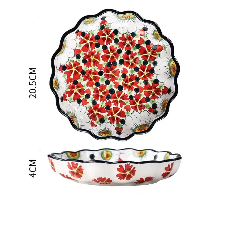Keramiske Boller med Blomsterdesign