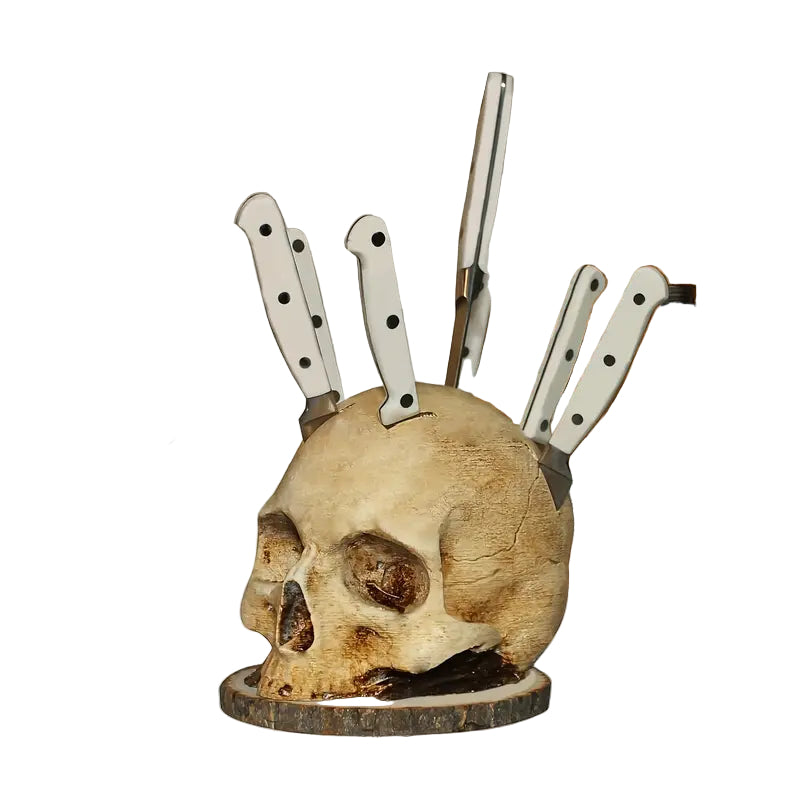 Knivholder med Spooky Skull Design
