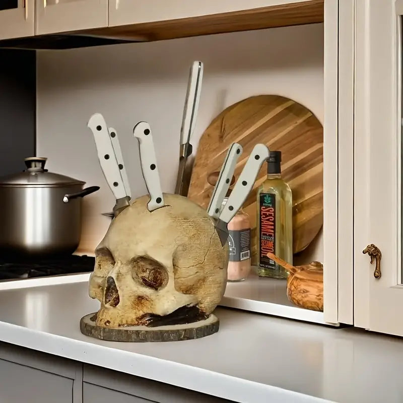 Knivholder med Spooky Skull Design