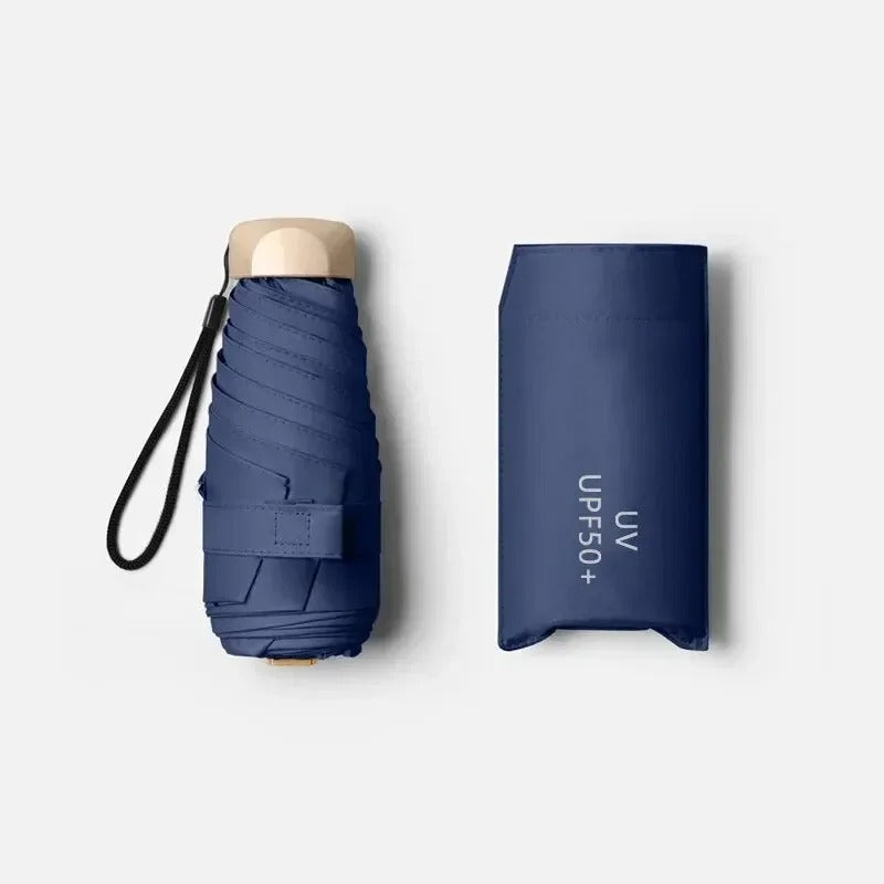 Kompakt Mini Paraply til Sol og Regn