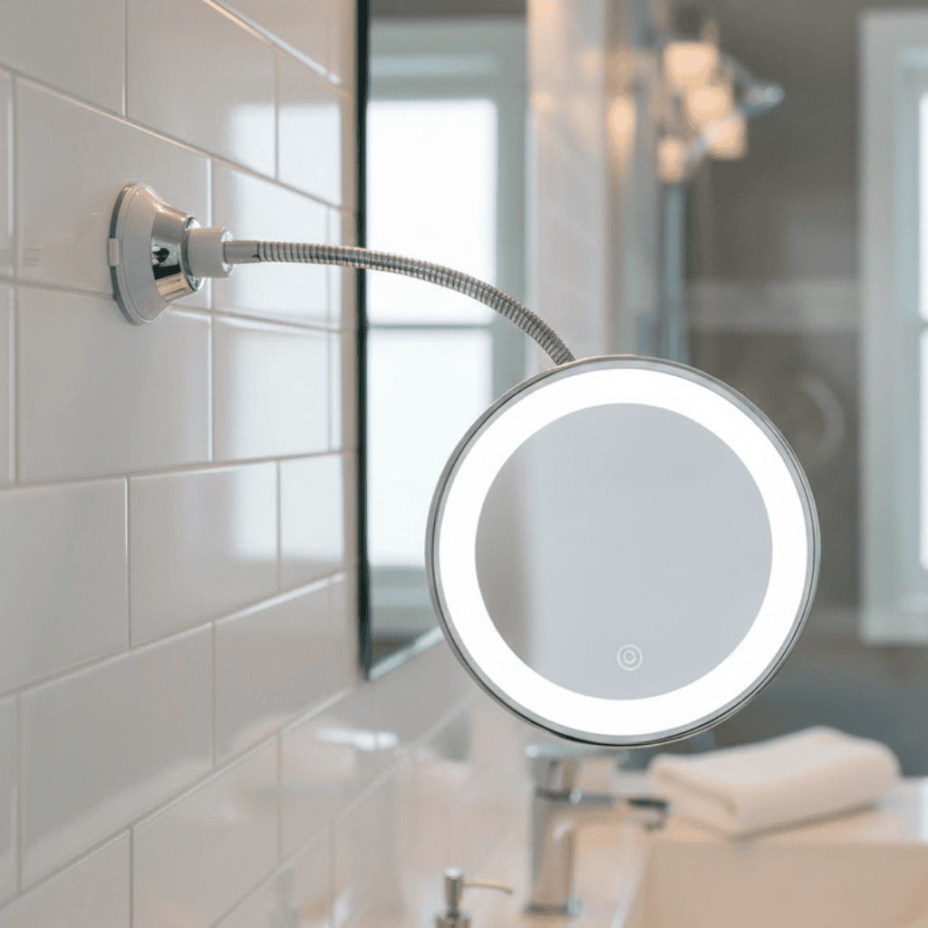 Kosmetikspejl med LED-belysning og 10x Forstørrelse
