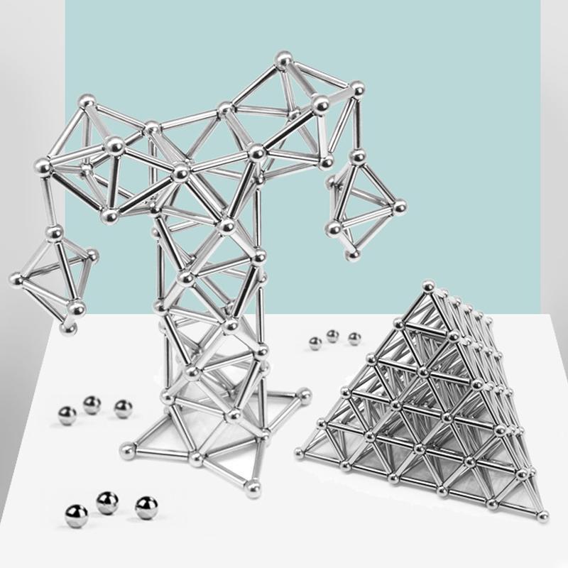 Kreativt Legesæt med Magnetiske Kugler og Stænger til Voksne og Seniorer