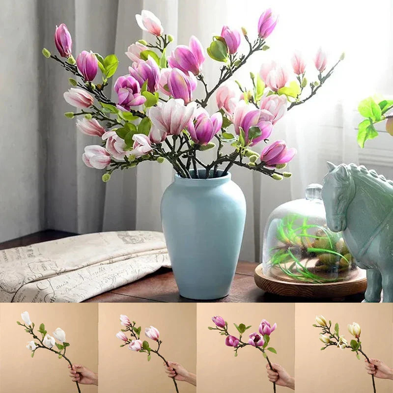 BlijftBloei – Stemningsfuld Kunstgren med Realistiske Magnolia Blomster