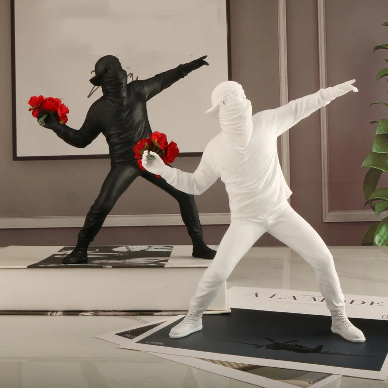 Kunstnerisk Dekoration Banksy Flower Rioters