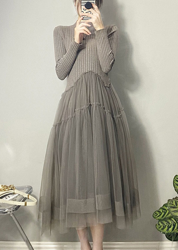 Kvindernes Lange Kjole Asymmetrisk Tyl Design